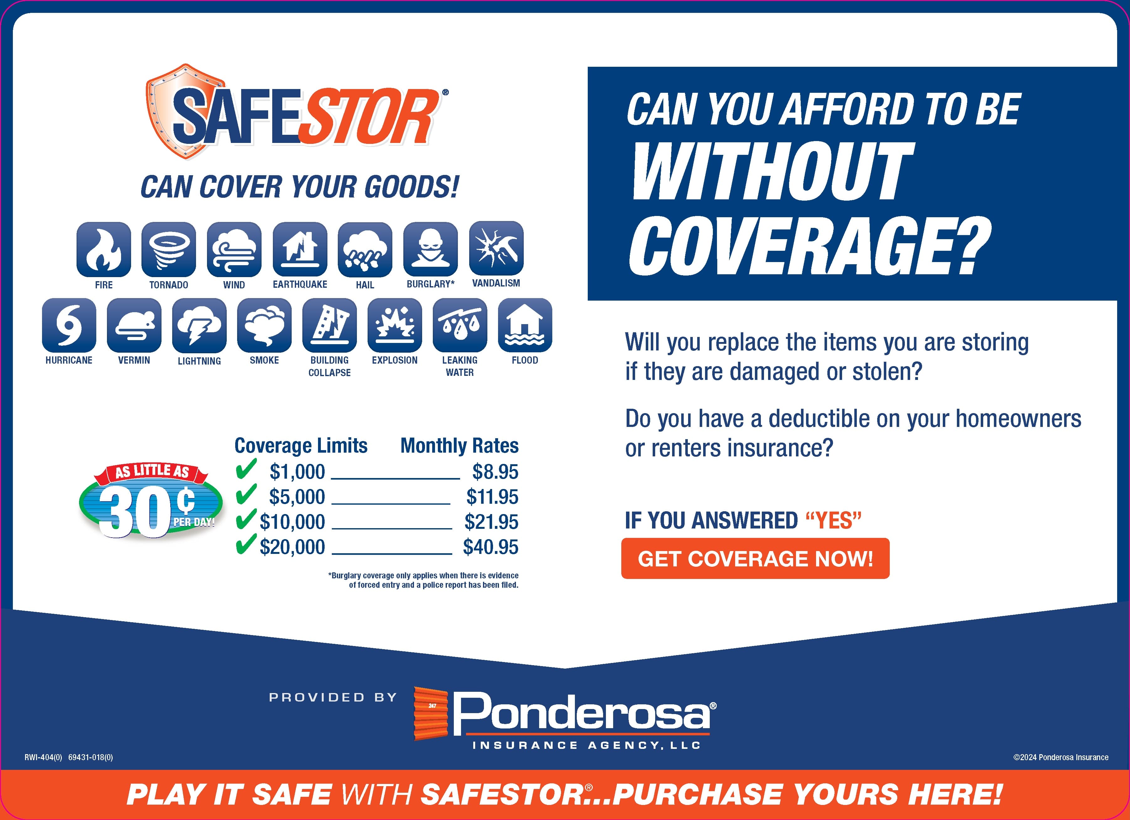 SafeStor coverage overview